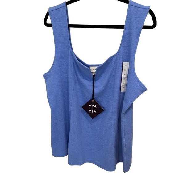 AVA & VIV Plus Size Lavender Sleeveless V-Neck Cotton Polyester Top 3X NWT - Picture 2 of 4